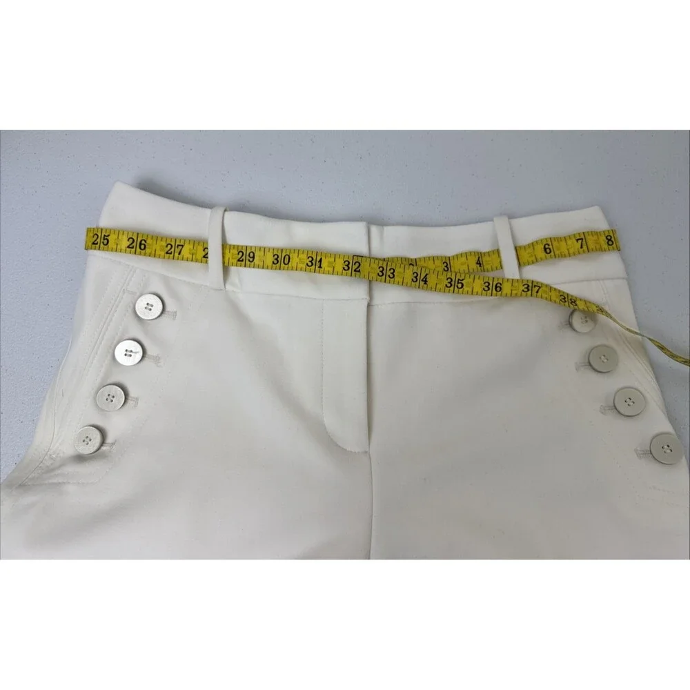 LTD White Wide Leg Sailor Pants Fully Lined Decorative Buttons Size 0 / W30 - Picture 13 of 16
